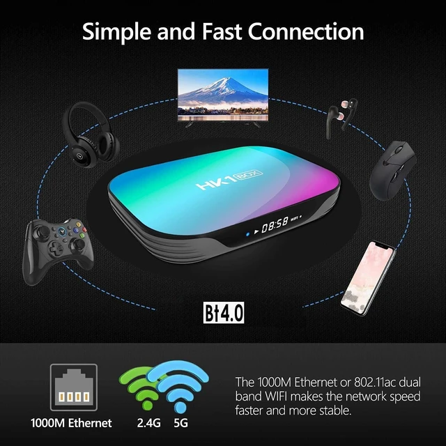 Alt view image 5 of 5 - Sofobod HK1 Box Smart TV Box Android 9.0, 4GB RAM 32GB ROM, S905X3 Quad Core 64bit Cortex-A55, GPU G31 MP2, 2.4G/5G Dual WiFi BT4.0 H.265 Decoding LAN 1000 RJ-45, HD 8KHK1BOX 4+32