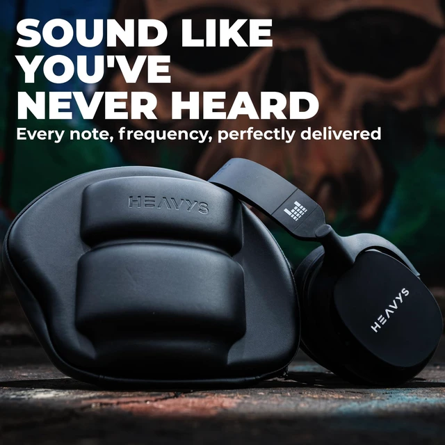 Alt view image 2 of 5 - HEAVYS H1H Wireless Over-Ear Headphones, Active Noise Cancelling, 50Hr
