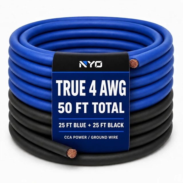 Main image of 4 Gauge Wire, 50 FT CCA 4 AWG Power Ground Battery Cable