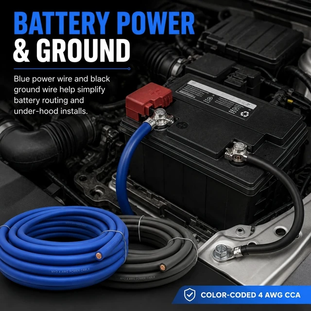 Alt view image 5 of 5 - 4 Gauge Wire, 50 FT CCA 4 AWG Power Ground Battery Cable