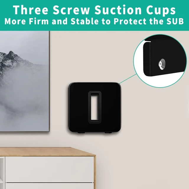 Alt view image 2 of 5 - Wall Mount for Sonos Sub Gen 3 Gen 2 Mount, Heavy Duty Wall Mount for Sonos Sub Mounts, Mounting Brackets for Sonos Wireless Sub with Hardware Kit, Black 2