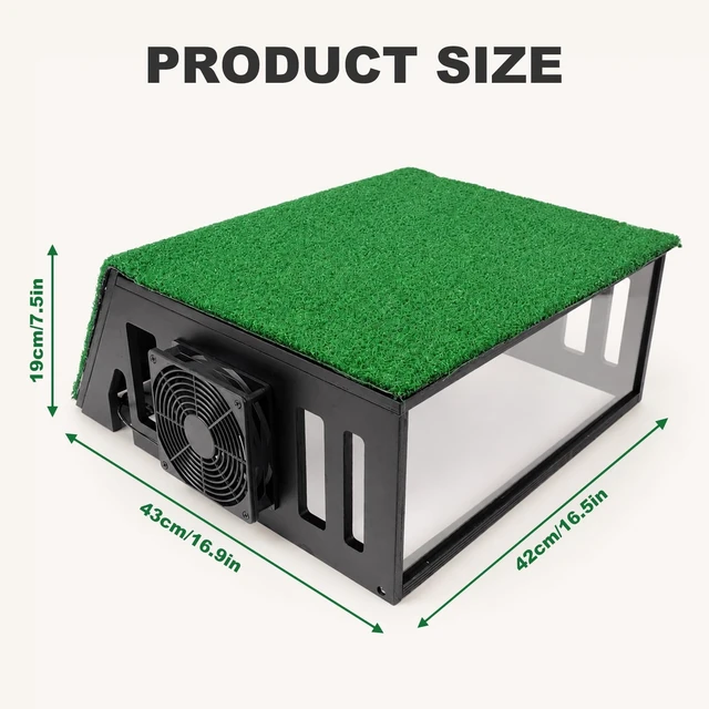 Alt view image 2 of 5 - Wooden Golf Simulator Projector Cover - Heavy Duty Floor Mounted Solid Wood Enclosure with Cooling Fan & Dustproof Design, Compatible with Most Projectors, Premium Home Golf Sim Setup