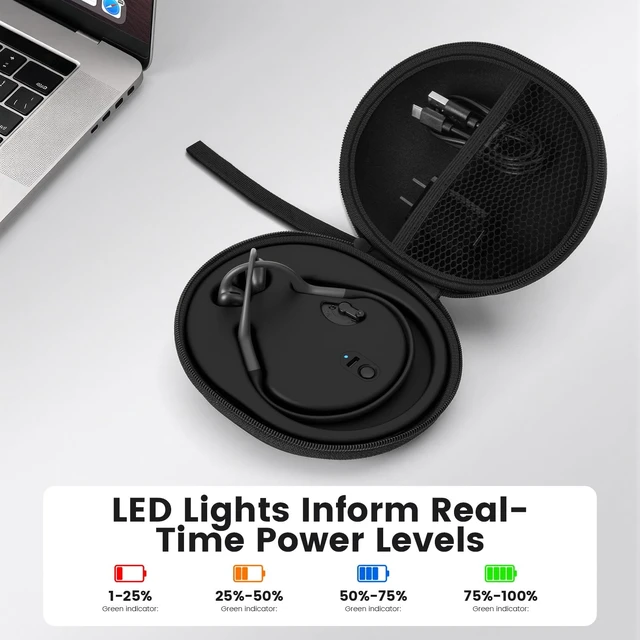 Alt view image 4 of 5 - Wireless Charging Case Compatible with Shokz Headphones, Razaee Portable Fast Charging Station Magnetic Charger Replacement Charger for OpenRun Pro (1st Gen), OpenRun, Open Swim Pro, Aeropex