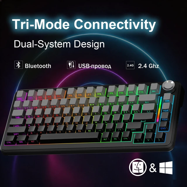 Alt view image 5 of 5 - ZaryMax CORE V1 RGB Mechanical Keyboard,Color Black