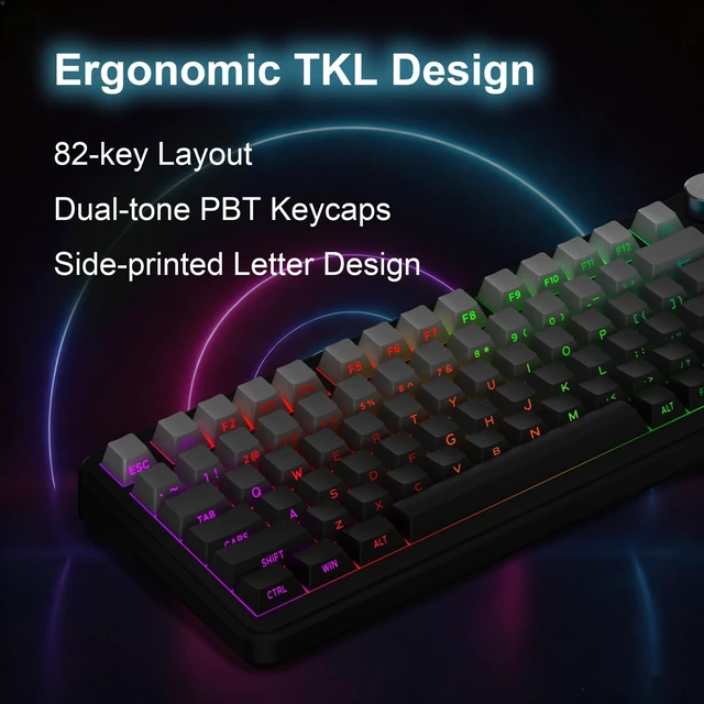 Alt view image 4 of 5 - ZaryMax CORE V1 RGB Mechanical Keyboard,Color Black