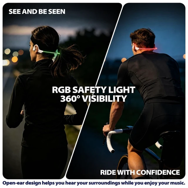 Alt view image 2 of 5 - Bone Conduction Headphones for Swimming Running Open-Ear Earbuds Waterproof
