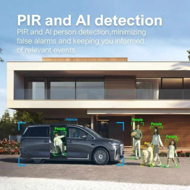 Alt view image 3 of 5 - 2 Pack 4G LTE Cellular Solar Security Camera Outdoor Wireless, Lifetime Free Data & Zero Monthly Fee, No WiFi, 2K PTZ, Color Night Vision, PIR, 2-Way Audio, IP66