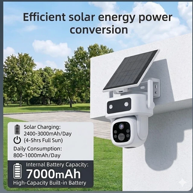 Alt view image 5 of 5 - 2 Pack 4G LTE Cellular Solar Security Camera Outdoor Wireless, Lifetime Free Data & Zero Monthly Fee, No WiFi, 2K PTZ, Color Night Vision, PIR, 2-Way Audio, IP66