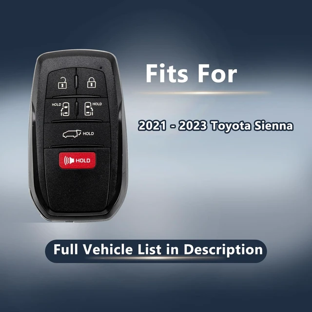 Alt view image 2 of 5 - 6-Buttons Proximity Smart Car Key Fob Control for 2021 2022 2023 Toyota Sienna Replacement for HYQ14FBX Board# 231451-3041, By RemoteMatch