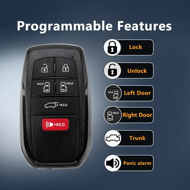 Alt view image 4 of 5 - 6-Buttons Proximity Smart Car Key Fob Control for 2021 2022 2023 Toyota Sienna Replacement for HYQ14FBX Board# 231451-3041, By RemoteMatch
