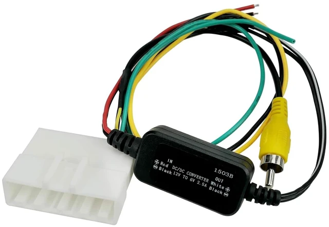Main image of JUNMUL UX-NI006 Backup Camera Retention Wire Harness Compatible with Nissan Frontier Altima Murano Rogue Titan Juke Sentra Cube Quest Leaf Car Audio & Video Input Adapters Includes 12v to 6v Converter