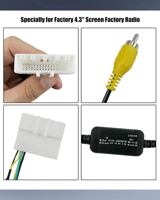 Alt view image 3 of 5 - JUNMUL UX-NI006 Backup Camera Retention Wire Harness Compatible with Nissan Frontier Altima Murano Rogue Titan Juke Sentra Cube Quest Leaf Car Audio & Video Input Adapters Includes 12v to 6v Converter