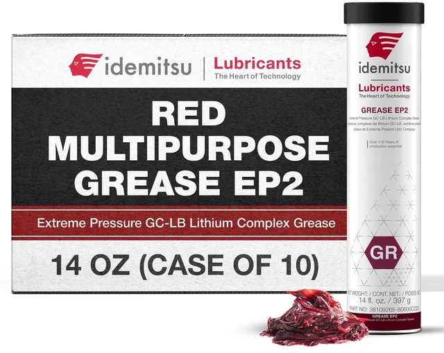Main image of Idemitsu EP2 Red All Purpose Grease NLGI 2 14 oz Cartridge, Case of 10