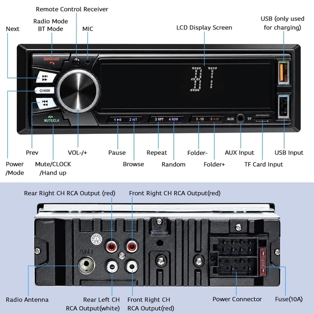Alt view image 3 of 5 - New Model car Bluetooth Amplifier with 7-Color Lighting