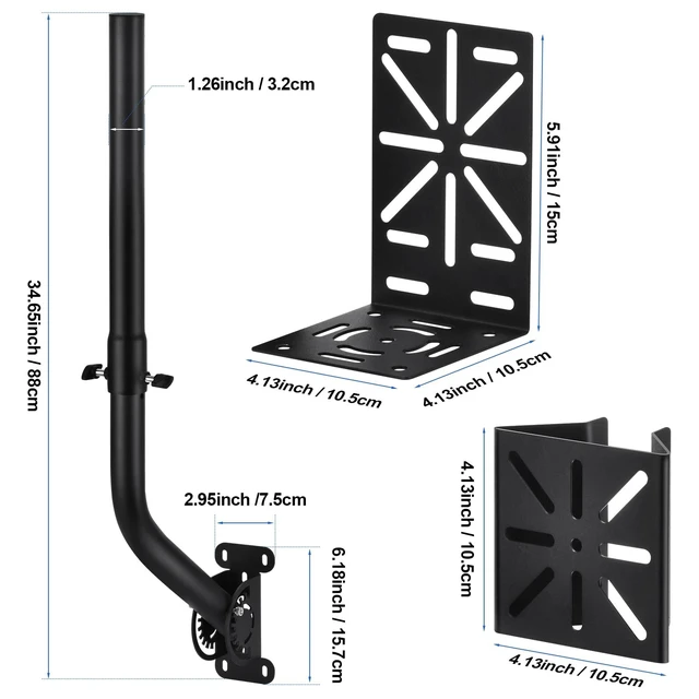 Alt view image 2 of 5 - Universal Adjustable Outdoor Antenna Mounting Pole Weather Station Mount Heavy-Duty J-Shaped Bracket for Starlink Dish Weather Station Pole WiFi Extender Antennas(34.65 * 1.26 Inches)