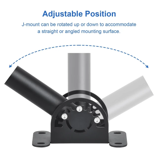 Alt view image 4 of 5 - Universal Adjustable Outdoor Antenna Mounting Pole Weather Station Mount Heavy-Duty J-Shaped Bracket for Starlink Dish Weather Station Pole WiFi Extender Antennas(34.65 * 1.26 Inches)