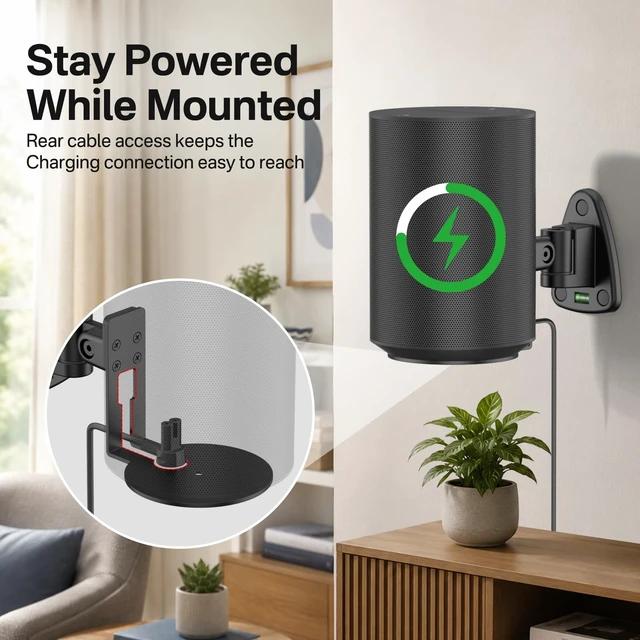 Alt view image 5 of 5 - Pair of Speaker Wall Mount for Sonos Era 100, Era 100 SL Speakers, Black