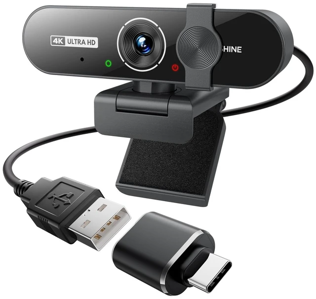 Main image of 4K Webcam with Microphone, Triple Privacy Protection Computer Camera Calls