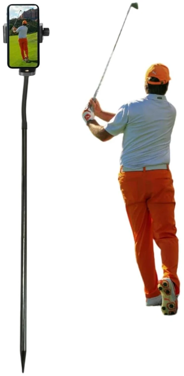 Main image of Golf Monopod Selfie Stick, Golf Phone Holder for Swing Training Aid, Portable Golf Phone Stand Spike Stake for Recording Swing, Lightweight & Compact, Compatible with Smartphone & Action Camera