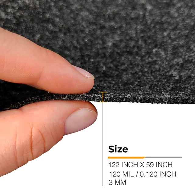 Alt view image 2 of 5 - Siless 59"x122" Graphite Underfelt Carpet for Speaker, Sub Box Carpet, Auto, RV, Boat, Marine, Truck, Car Trunk Felt Fabric Material