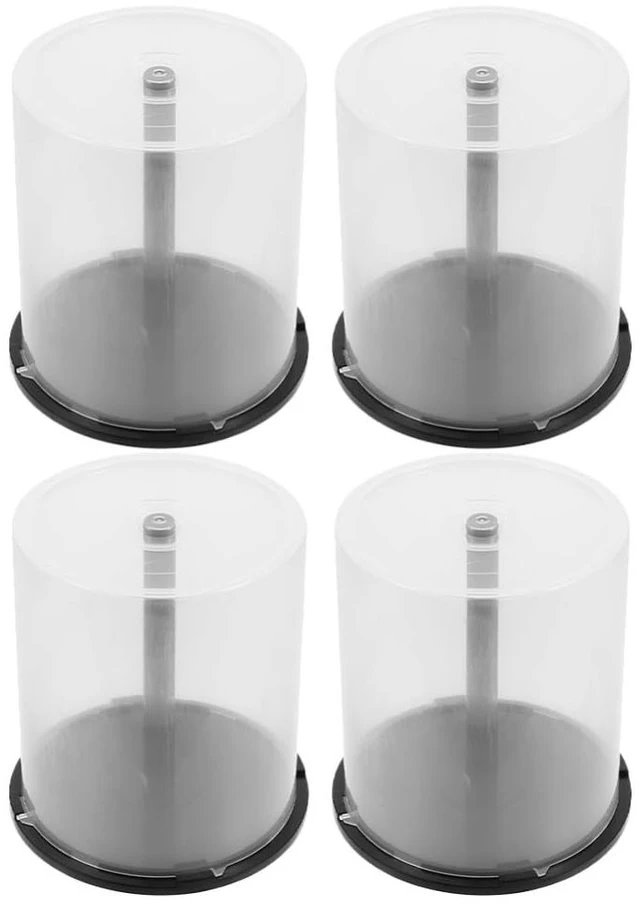 Main image of Holibanna Clear Cd Storage Bucket Empty Dvd Storage Box Transparent Disc Organizer for Home Dorm Office Space-Saving Media Holder 5.94 X 5.59 X 5.59 in 4 pack