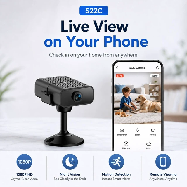 Alt view image 3 of 5 - DTBIO Mini Security Camera, 1080P HD WiFi Small Nanny Cam Hidden Camera