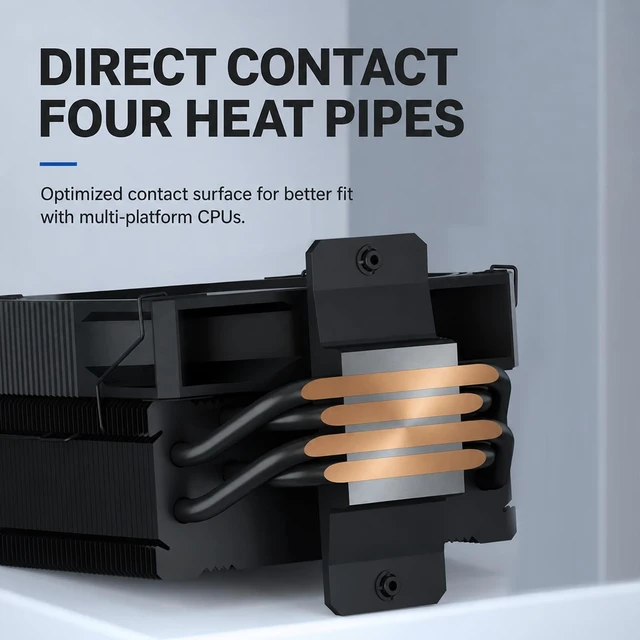 Alt view image 5 of 5 - ProArtist X400 Black CPU Air Cooler,110mm High Performance PWM Fan, 4 Copper Heat Pipes, PC Cooler with AGHP Technology, Low Noise & Easy Installation for AMD AM5 & Intel LGA 1851/1700 (X400 Max