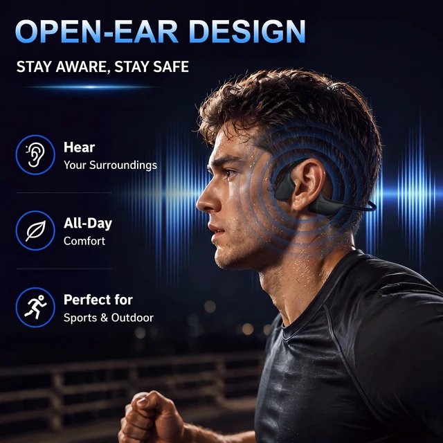 Alt view image 5 of 5 - STANDGOOD Bone Conduction Headphones, Open-Ear Sports Swimming Headphones