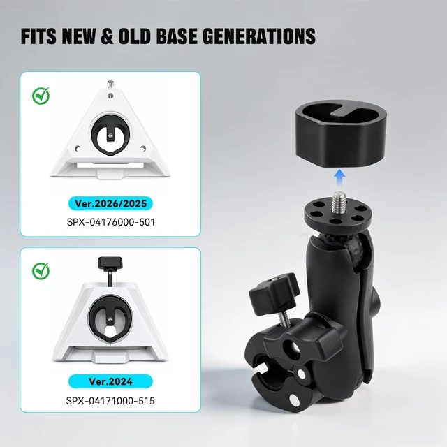 Alt view image 3 of 5 - Starlink Mini Pole Mount for 2024-2026 StarLink Mini, 360 Adjustable