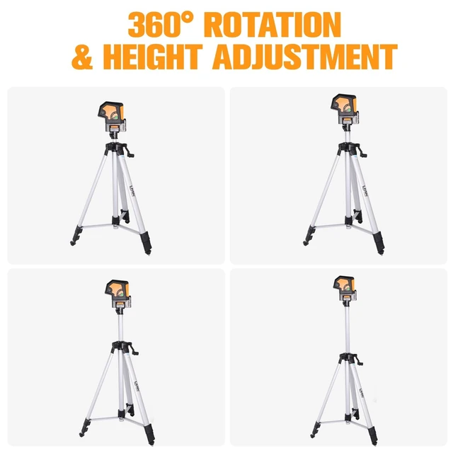 Alt view image 2 of 5 - LAISAI 24-55in Aluminum Laser Tripod 2.6lb Adjustable Quick Release Design