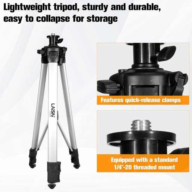 Alt view image 3 of 5 - LAISAI 24-55in Aluminum Laser Tripod 2.6lb Adjustable Quick Release Design