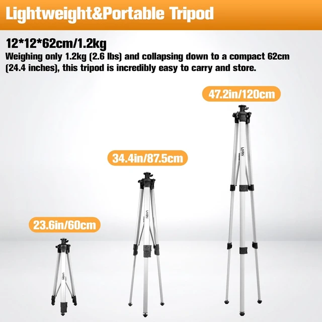 Alt view image 4 of 5 - LAISAI 24-55in Aluminum Laser Tripod 2.6lb Adjustable Quick Release Design