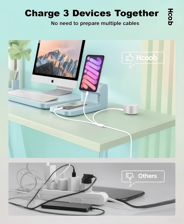 Alt view image 3 of 5 - Multi Charging Cable USB C 6ft,3 in 1 Charging Cable and Lightning Cord Fast Charger for Multiple Devices,Triple Universal Charger with USBC to Multiple Connectors for iPhone 17 16 15 14 13 12-3Pcs