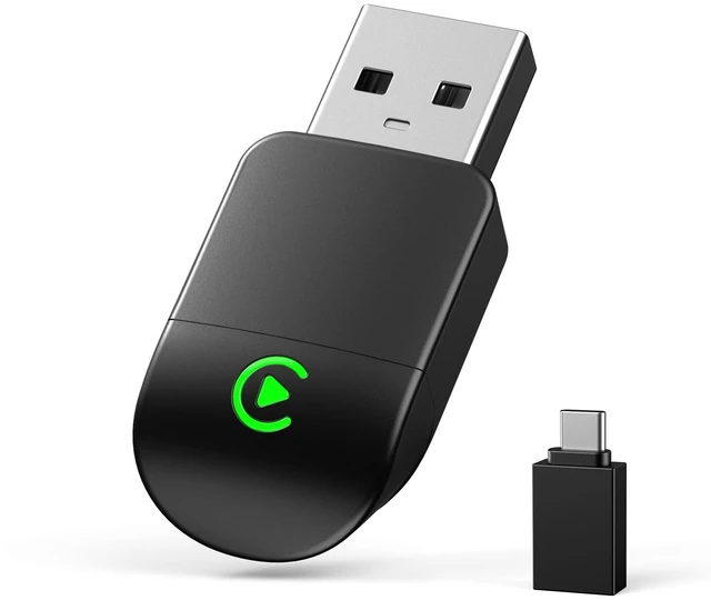 Main image of Wireless CarPlay Adapter for iPhone - Convert Wired to Wireless, Mini USB Design, Plug & Play - Compatible with Cars with Apple CarPlay - Includes USB-C Cable - Fast Connection, No Laten