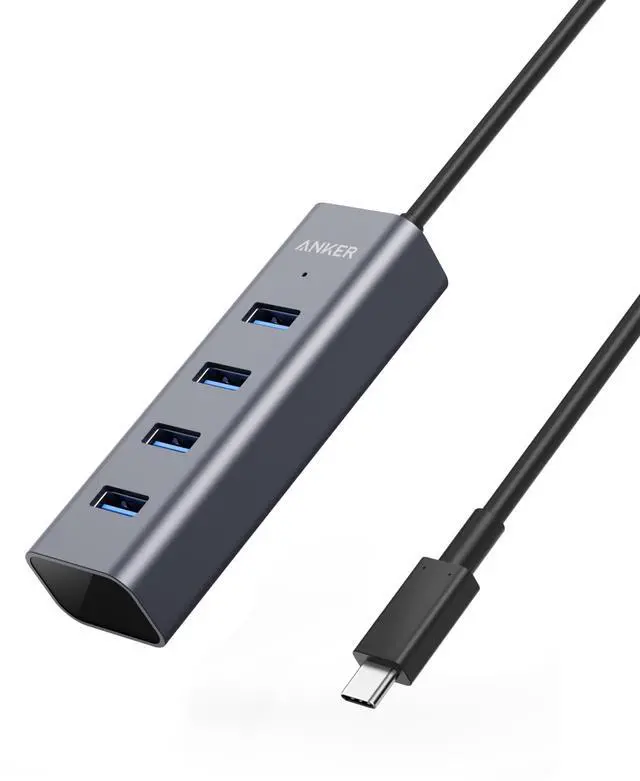 Main image of Anker USB C Hub, 4 USB 3.0 Ports, Aluminum USB-C to USB Adapter, Compatible with MacBook Pro 2018/2017, ChromeBook, XPS, Galaxy S9/S8, and More Devices