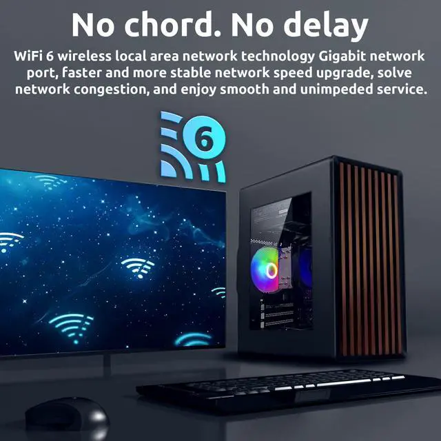 Alt view image 4 of 7 - Kroteaup Desktop Computer Tower PC , Intel Core i7-4770-3.4GHz, 16GB DDR3 RAM, 512GB M.2 SSD Hard Drive, RGB Fan x 3, Wi-Fi 6.0, USB 3.0, HDMI, Windows 11 Home or Office