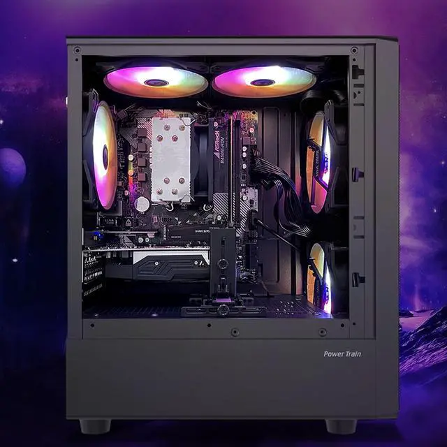 Alt view image 7 of 7 - Kroteaup Gaming PC Computer Desktop,AMD Ryzen 5 5500 up to 4.2GHz, Radeon RTX 2060 8G, 16G DDR4, TB SSD, WiFi 6, RGB Fan x4, Windows 11 Home