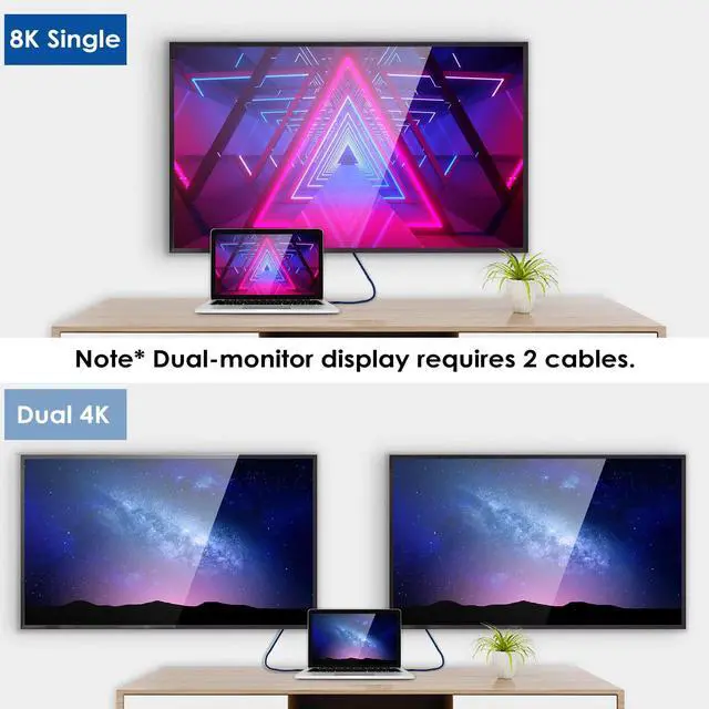 Alt view image 2 of 5 - Thunderbolt 4 Cable 5FT Compatible, 1.6FT 2.3FT 3.3FT 4FT 6.6FT 10FT 15FT, 240W, 40Gbps, 8K 60Hz, 4K 144Hz USB 4 USB C Cable for MacBook Pro/Air, SSD, Dell XPS HP, iPhone 17, SSD, Mac mini M4 Pro