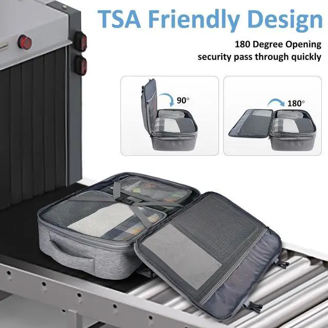 Alt view image 3 of 5 - Vancropak Carry on Backpack, Extra Large 40L Airline Approved Travel Backpacks with 3 Packing Cubes for Women Men, Water Resistant Expandable Overnight Luggage Daypack Business Weekender Bag, Grey