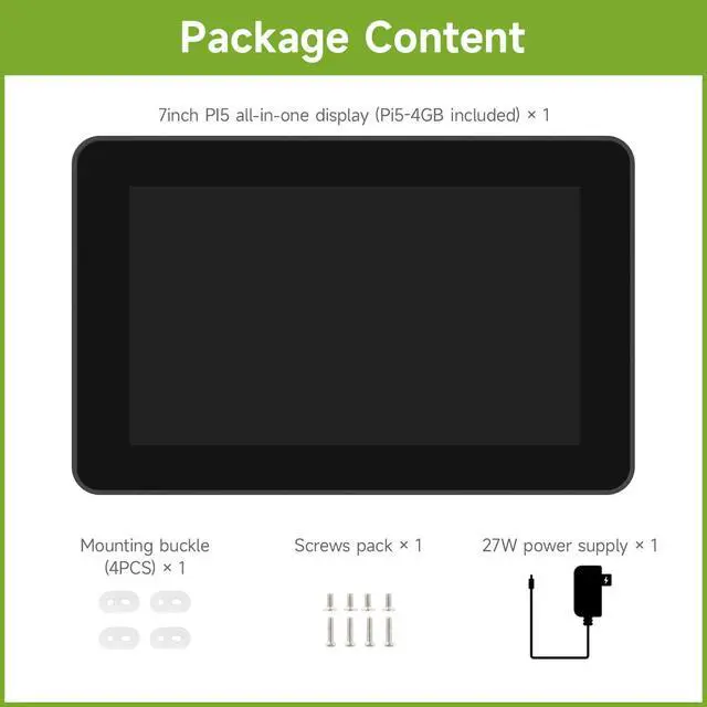Alt view image 2 of 5 - waveshare 7inch 720 × 1280 Industrial HMI Pi4 All-in-one Touch Display, Built-in Raspberry Pi 5-4GB, Dual 4K HDMI Output, 10-Point Touch, Optical Bonding, Aluminum Alloy Case for Heat Dissipation