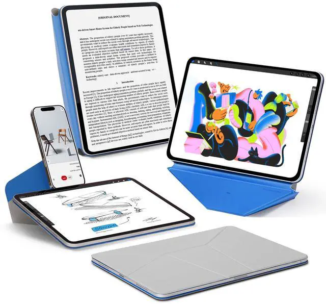 Main image of MOFT Dynamic Folio Case for iPad mini 7 A17 Pro (2024), iPad mini 6 (2021), Silm Magnetic Stand Case with 20+ Viewing Angles, Auto Wake/Sleep, Ultra Thin, Cement x Sapphire