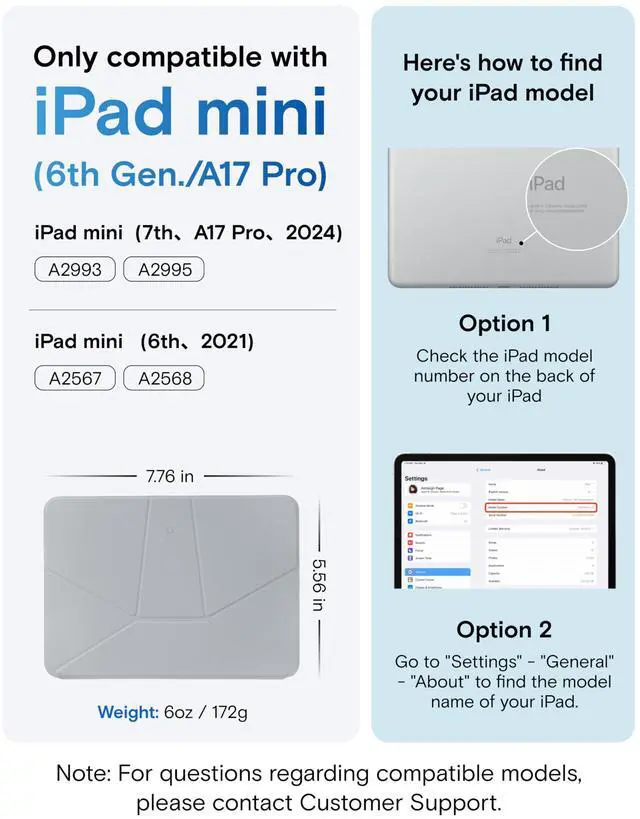 Alt view image 2 of 5 - MOFT Dynamic Folio Case for iPad mini 7 A17 Pro (2024), iPad mini 6 (2021), Silm Magnetic Stand Case with 20+ Viewing Angles, Auto Wake/Sleep, Ultra Thin, Cement x Sapphire