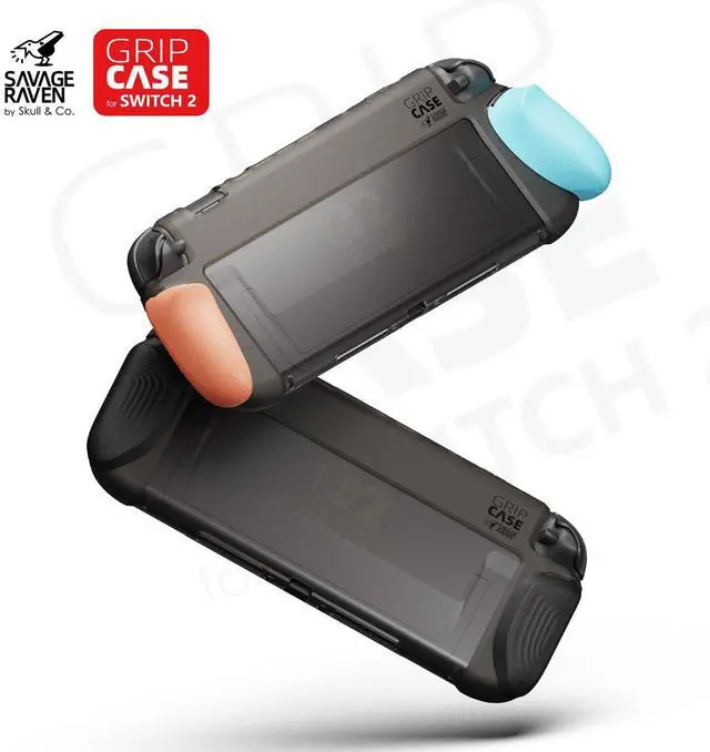 Alt view image 2 of 5 - Savage Raven By Skull & Co. GripCase: Soft Protective Case with Replaceable Grips [to fit all hands sizes] for Nintendo Switch 2-Black