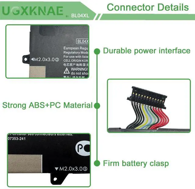 Alt view image 3 of 5 - UGXKNAE BL04XL Laptop Battery Replacement for Hp EliteBook X360 1040 G5 X360 1040 G6 Series HSTNN-UB7N HSTNN-DB8M HSTNNUB7N L07041855 L07041-855 L07353-2C1 L07353-241 L07353-541 7.7V