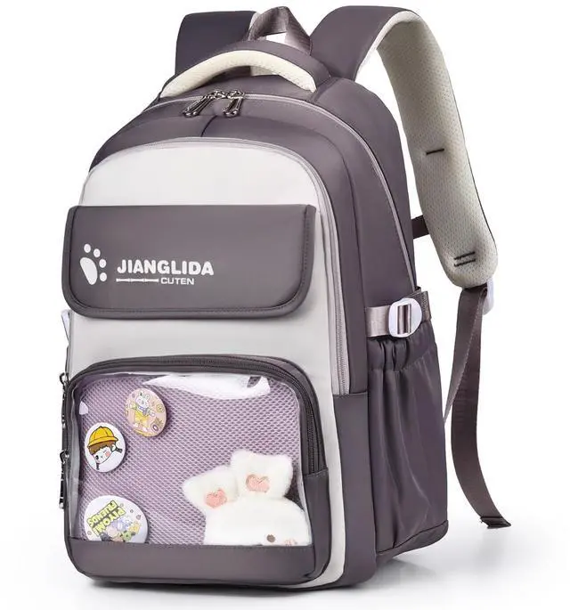 Main image of Leaper Cute Backpack for School : 18.5 inch Multi-pocket for Travel Daily - Nylon Water Resistant Anti Theft for Elementary Highschool Student - Gifts for Girls and WomenPurple