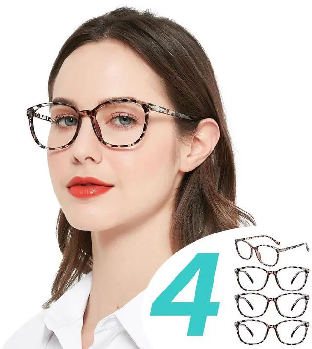 Main image of WEMOOTANTS 4 Packs Large Blue Light Blocking 4.0 Reading Glasses for Women Grey Tortoise Readers 4.00 for Gaming Computer Phone 1.0 1.25 1.5 1.75 2.0 2.25 2.5 2.75 3.0 3.5 4.00