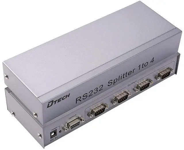 Main image of RS232 Splitter, DTECH 4 Port Serial Expansion Box 1x4 COM Port Expander with Power Adapter for Sharing PCs and Capture Data