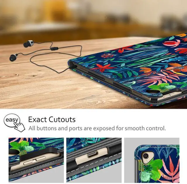 Alt view image 5 of 5 - Fintie Multi-Angle Case, 2017/2015 iPad Pro 12.9 inch (Old Model) 1st & 2nd Gen Case - [Corner Protection] Folio Stand Cover with Pencil Holder & Pocket, Auto Wake/Sleep, Jungle Night