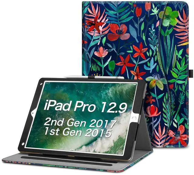 Main image of Fintie Multi-Angle Case, 2017/2015 iPad Pro 12.9 inch (Old Model) 1st & 2nd Gen Case - [Corner Protection] Folio Stand Cover with Pencil Holder & Pocket, Auto Wake/Sleep, Jungle Night