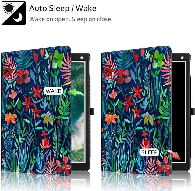 Alt view image 3 of 5 - Fintie Multi-Angle Case, 2017/2015 iPad Pro 12.9 inch (Old Model) 1st & 2nd Gen Case - [Corner Protection] Folio Stand Cover with Pencil Holder & Pocket, Auto Wake/Sleep, Jungle Night